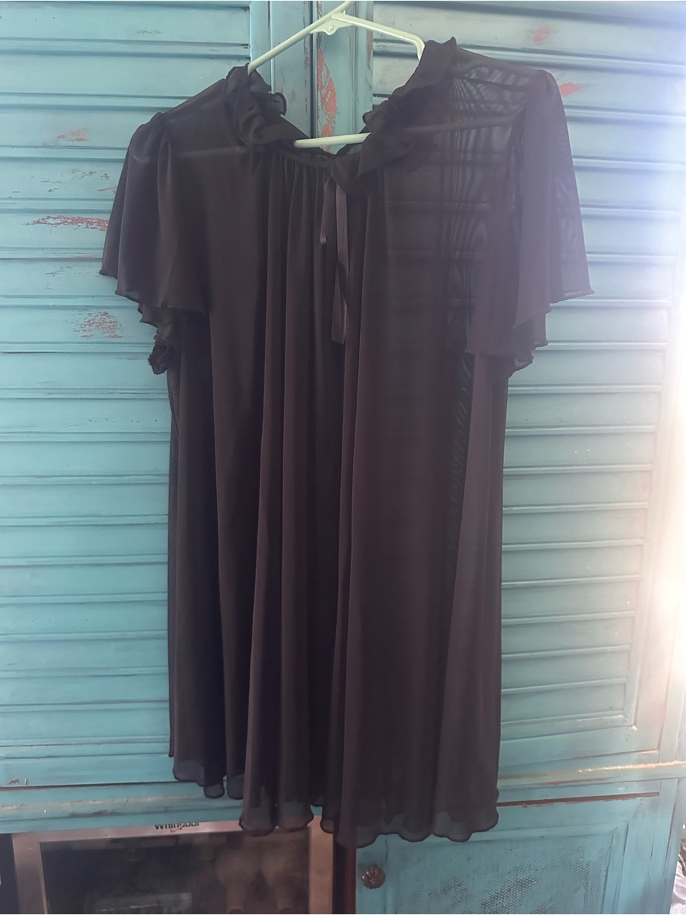 Foxblood Sophie Mesh Dress with Tie Neck - Picture 3 of 6